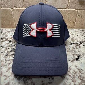 Under Armour Dark Blue Cap with Red and White Logo